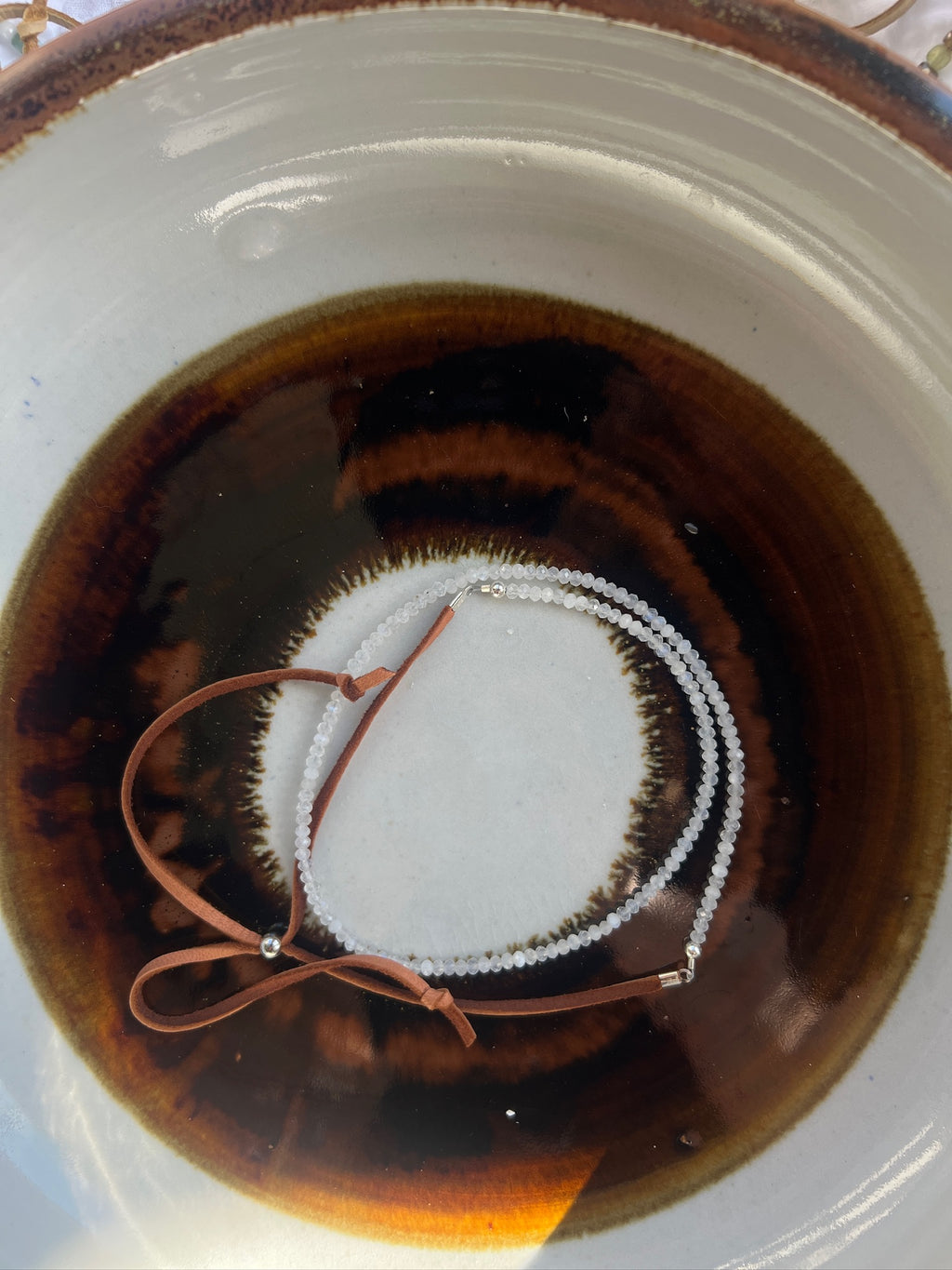 Small Rainbow Moonstone beaded hatband