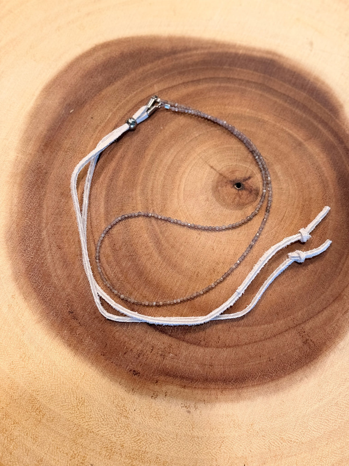 Small Chocolate Moonstone beaded hatband