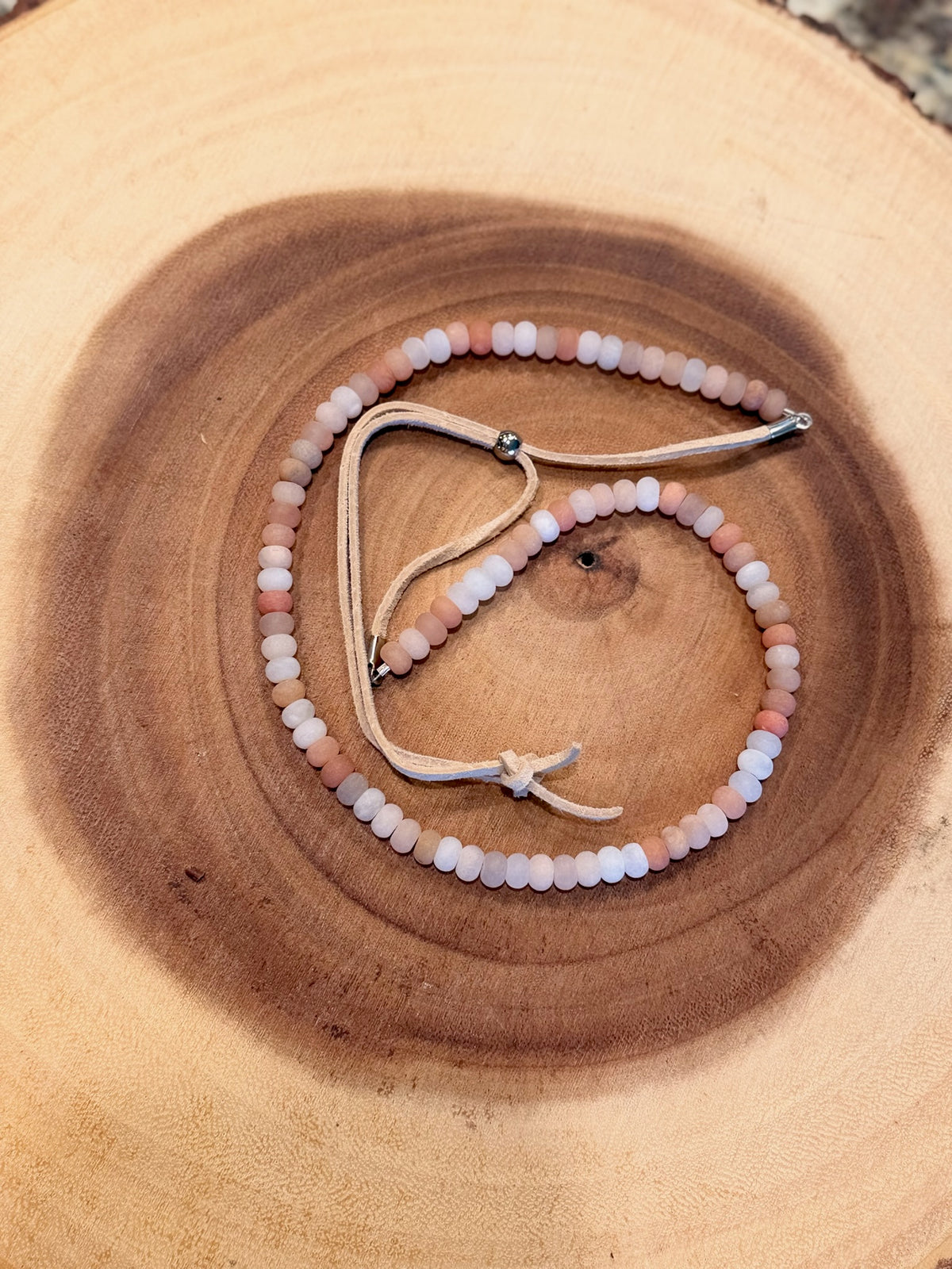 Pink Aventurine beaded hatband