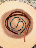 Blue Tourmaline beaded hatband