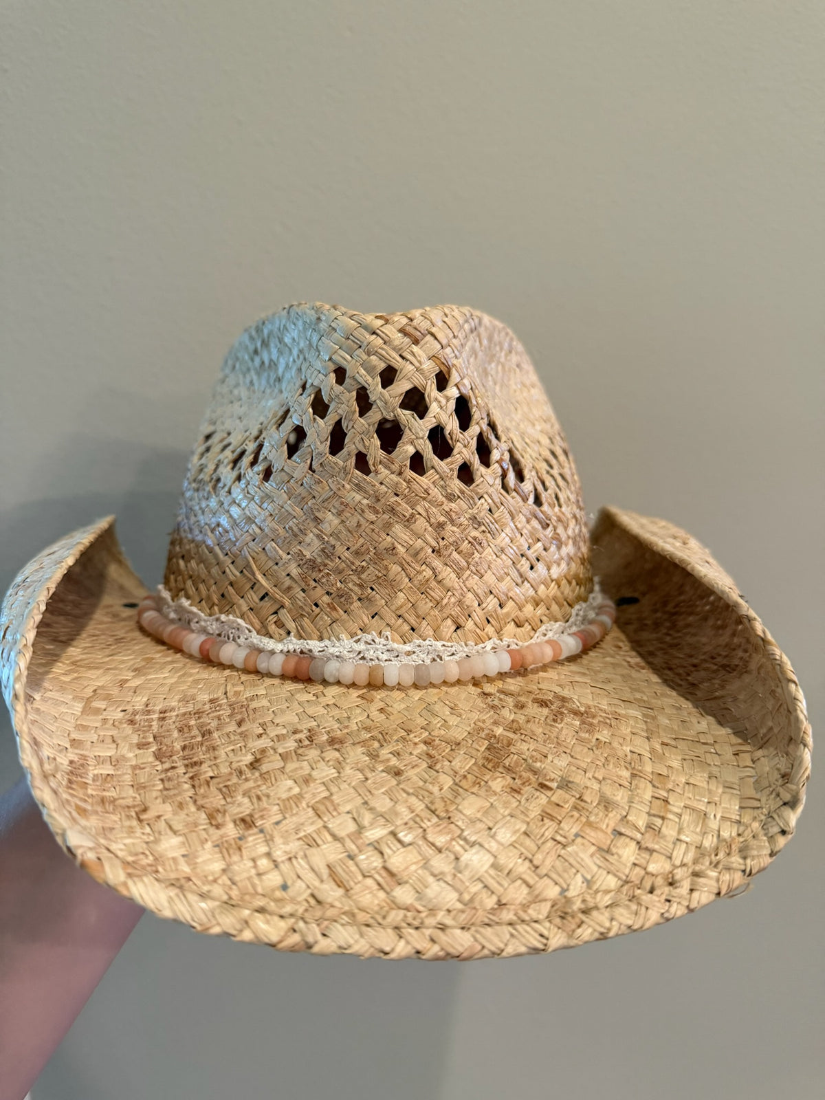 Pink Aventurine beaded hatband